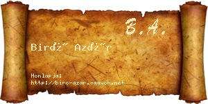 Biró Azár névjegykártya